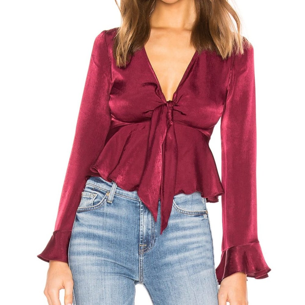 Lovers + Friends Grenadine Top In Wine